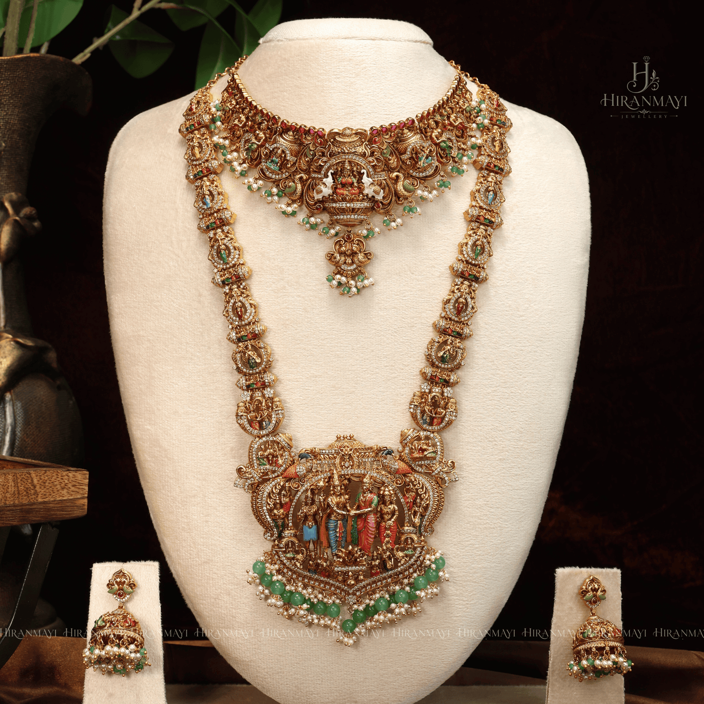 Antique Srinivasa kalyanam bridal long haram with chocker