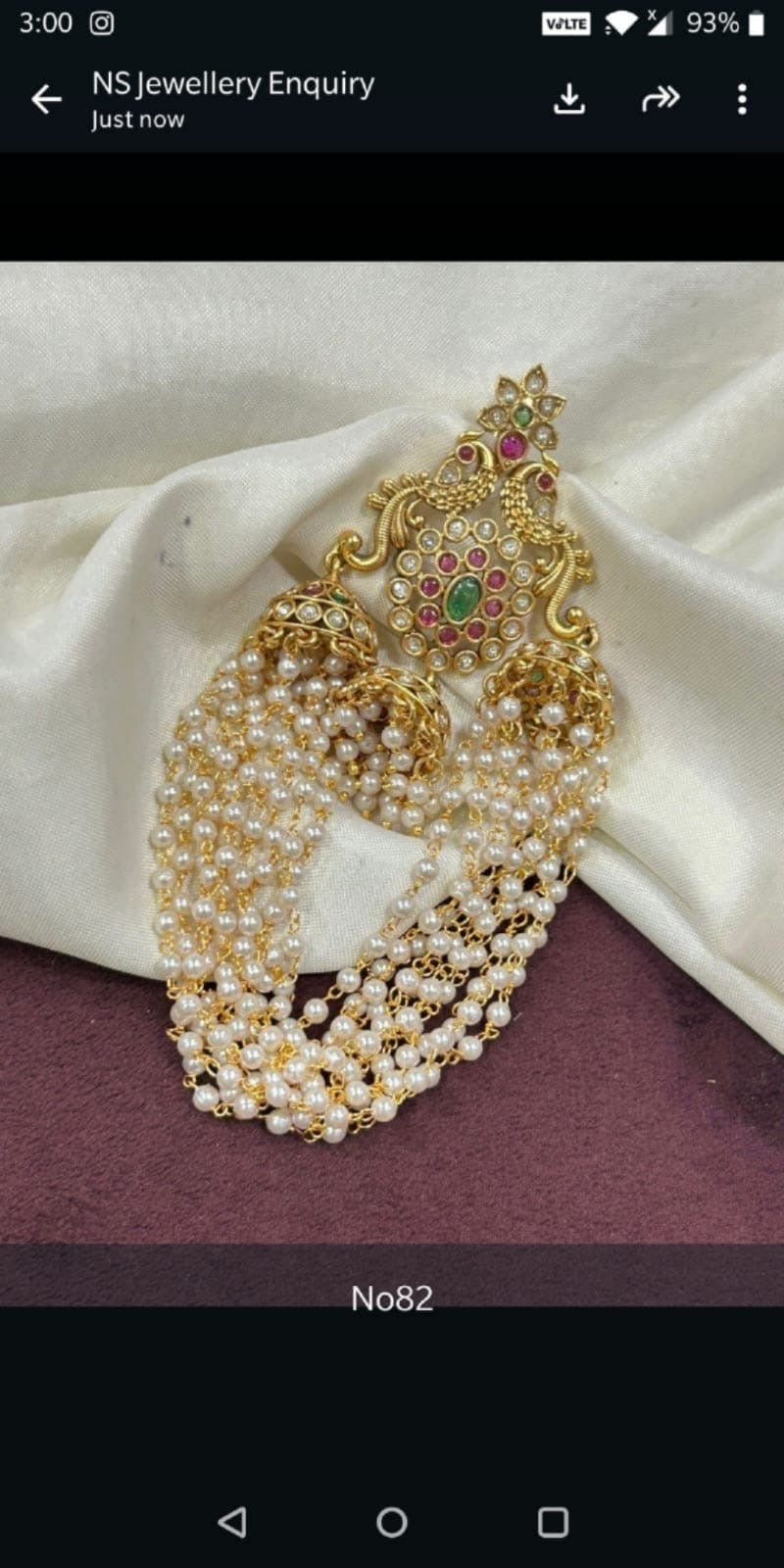 Hair jadai mattal with pearl hanging