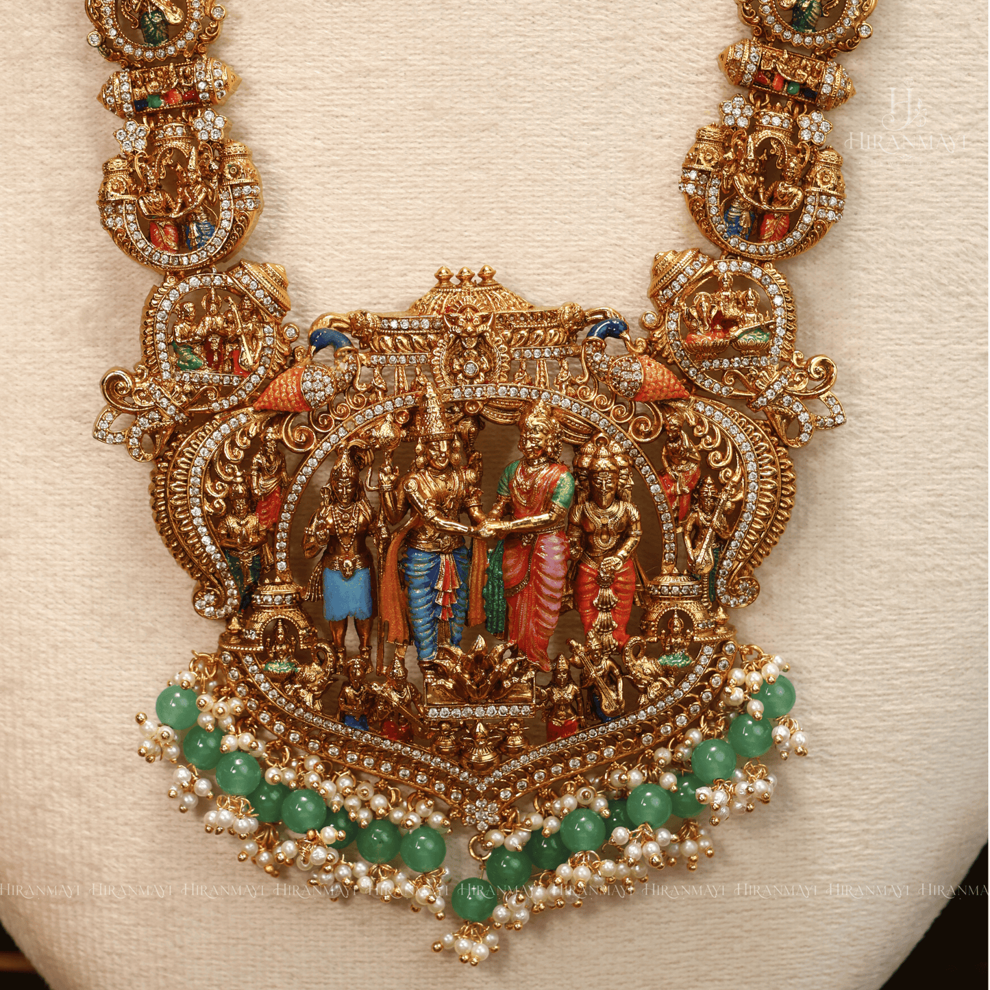 Antique Srinivasa kalyanam bridal long haram with chocker