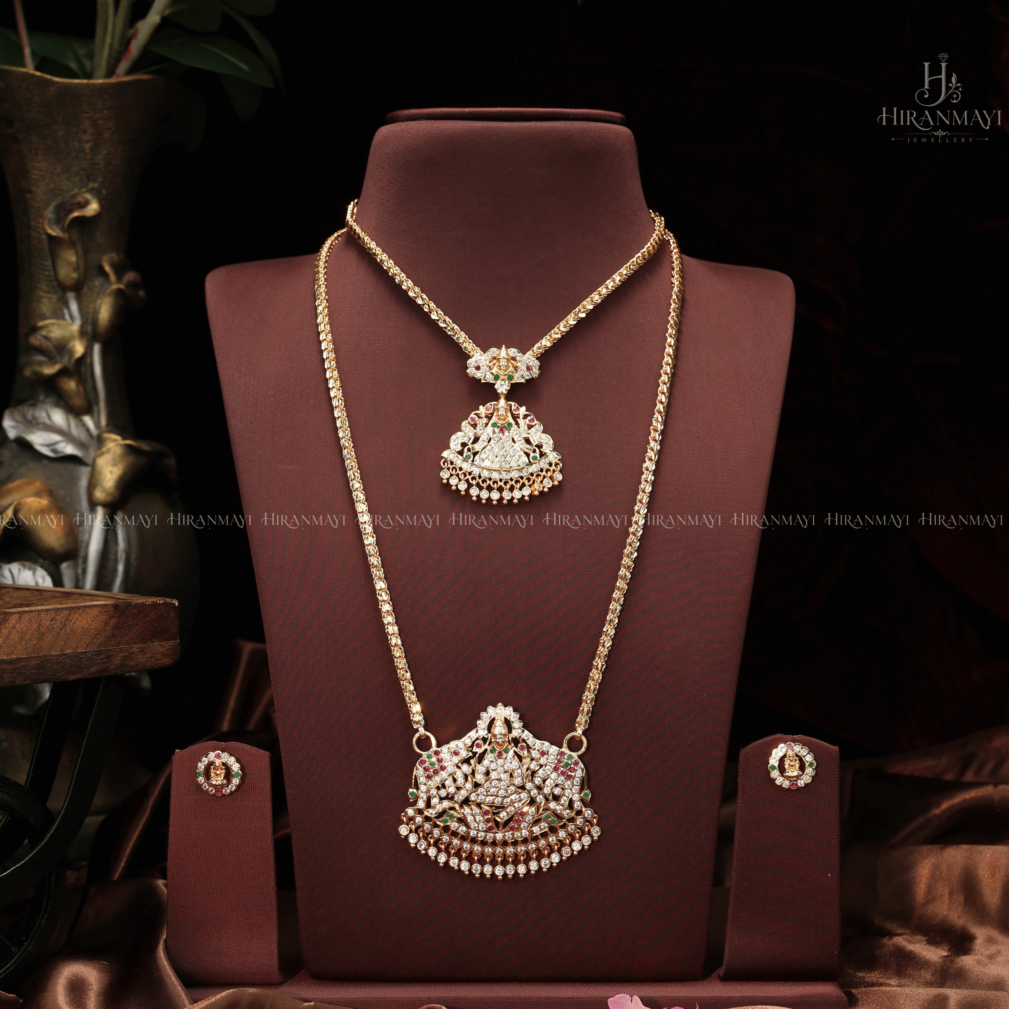 Vintage impon long chain with attigai and earrings