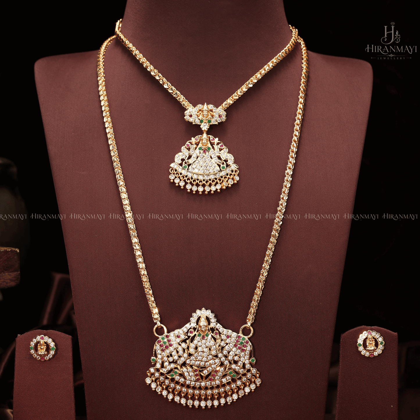 Vintage impon long chain with attigai and earrings