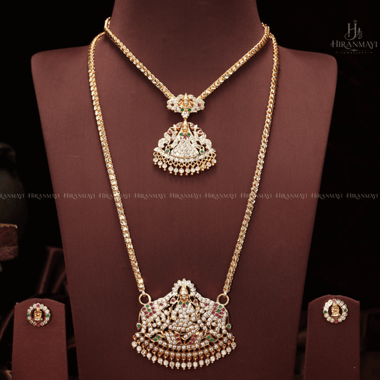 Vintage impon long chain with attigai and earrings