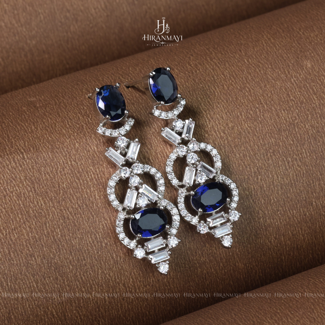 Bold sapphire crystal stone necklace