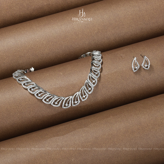 Diamond inspired white stone necklace