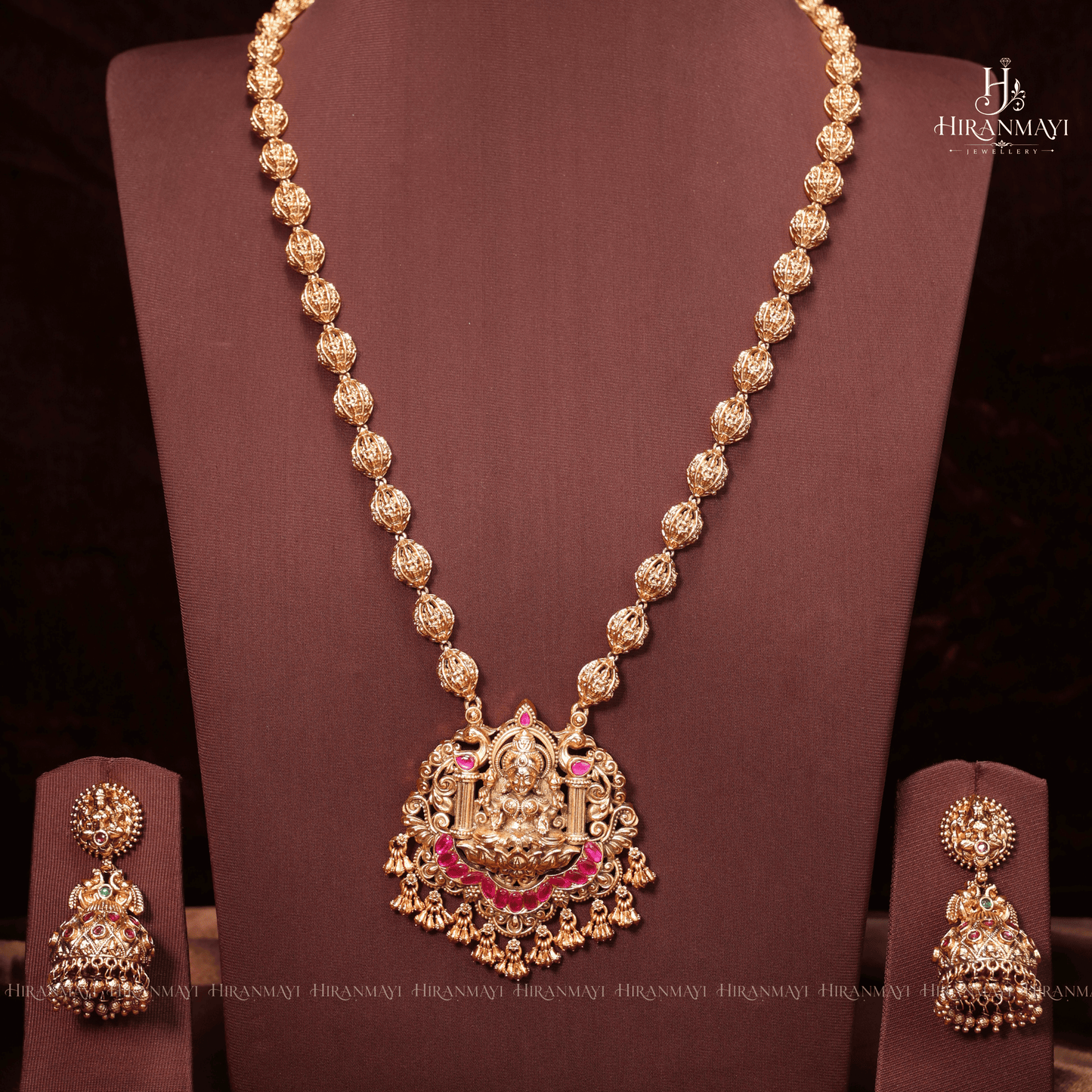 Antique Matt With Jadau Stone Long Malai