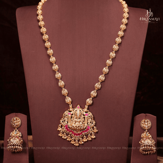 Antique Matt With Jadau Stone Long Malai