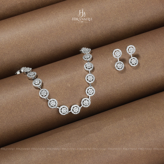 Diamond replica white stone necklace