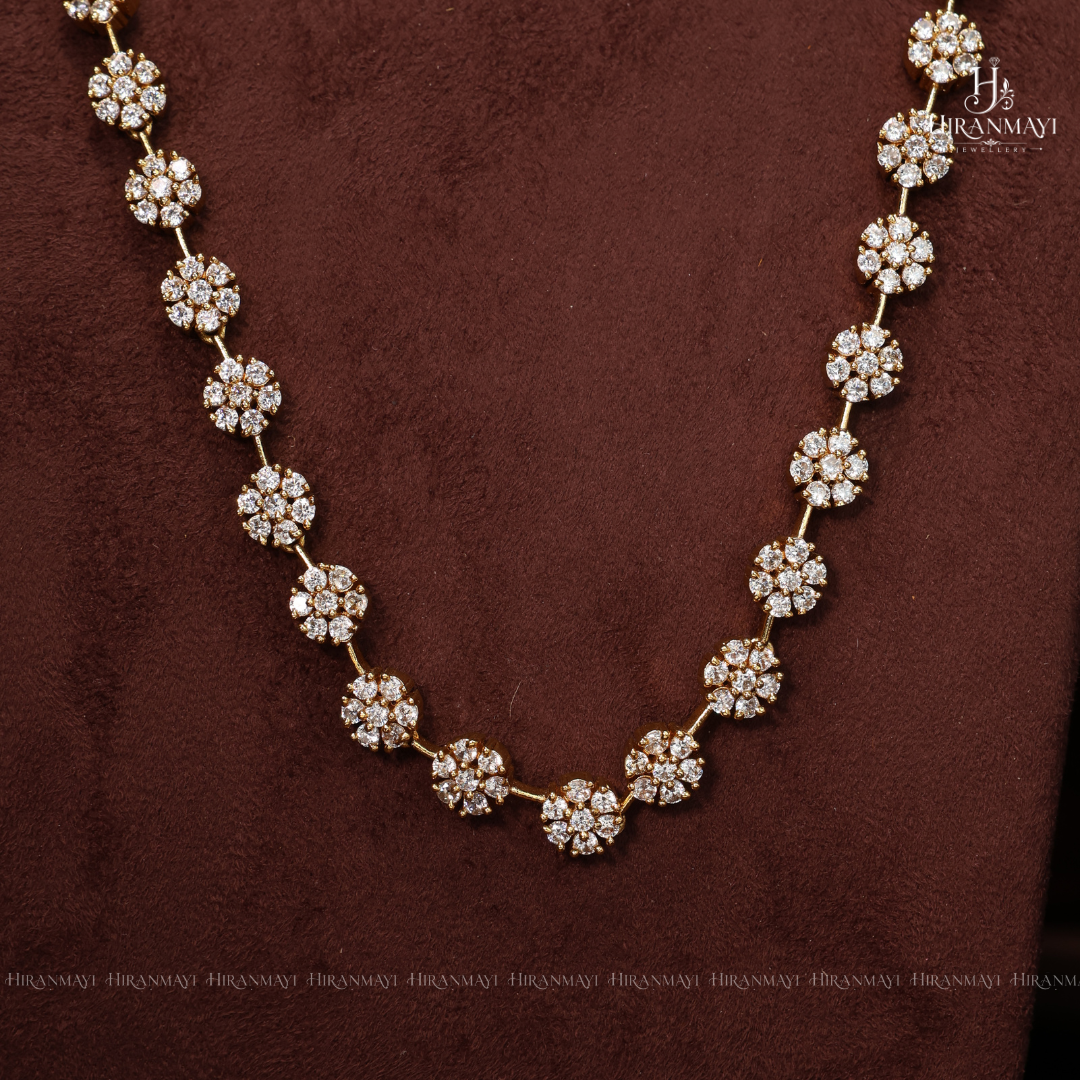 Star stud pattern American diamond long haram