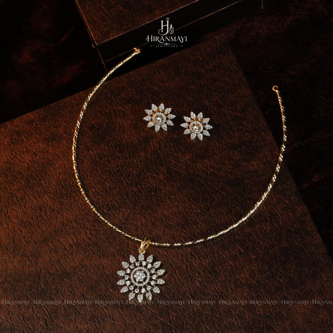 Diamond inspired pendant with hasli