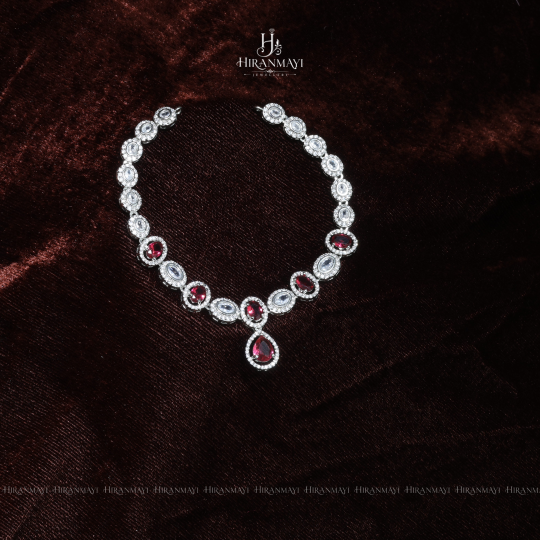 Ruby stone studded necklace