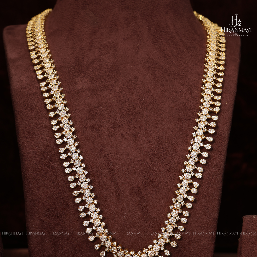 American diamond white stone long haram