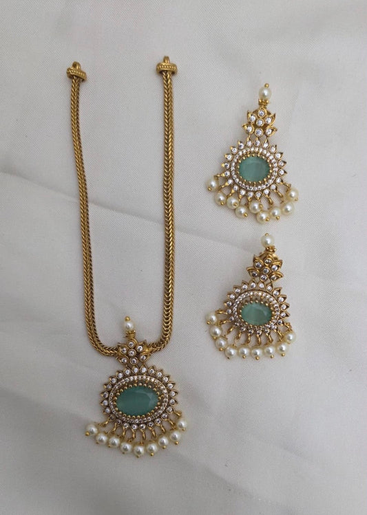 Bold stone attigai with earrings