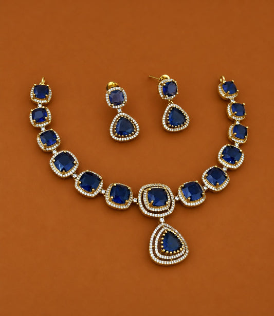Bold stone statement necklace with earrings