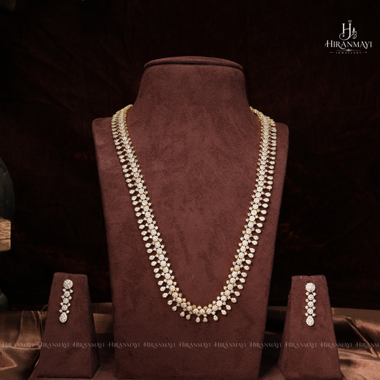 American diamond white stone long haram