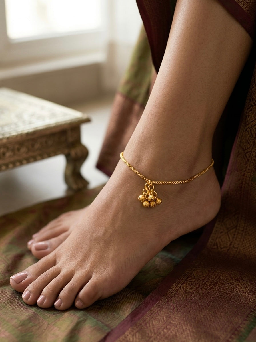 Micro gold plated anklet