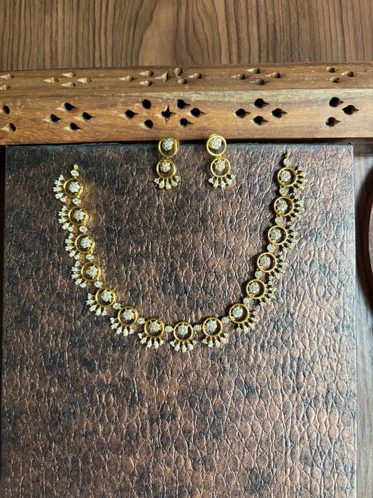 American diamond necklace with earrings