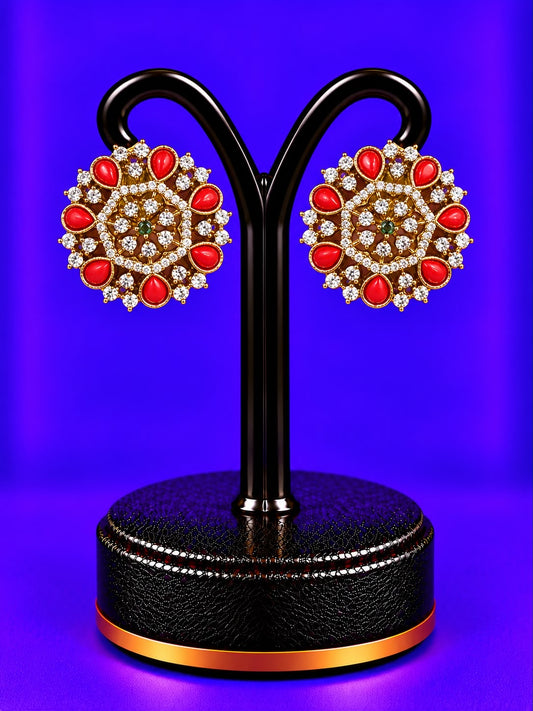Pavazham stone stud push back type