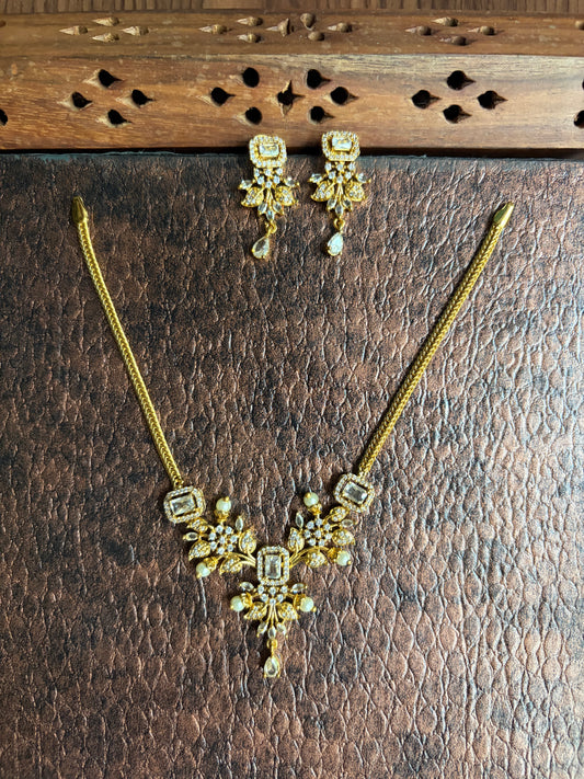 White stone studded necklace