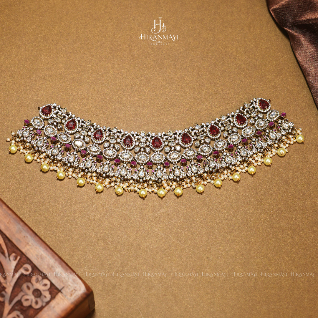 Victorian Polki diamond stone studded chocker