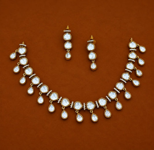 Mozonite stone necklace with earrings