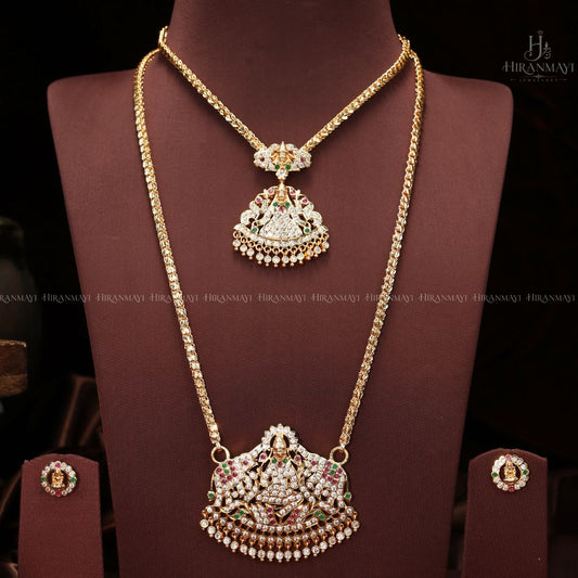 Vintage impon long chain with attigai and earrings