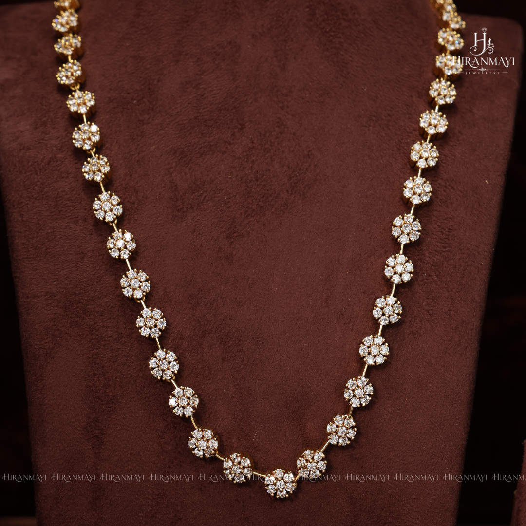 Star stud pattern American diamond long haram