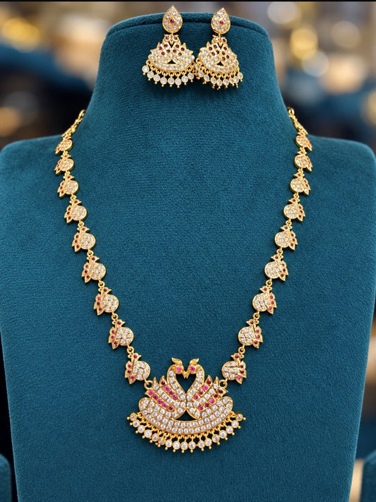 Impon swan middle haram with earrings
