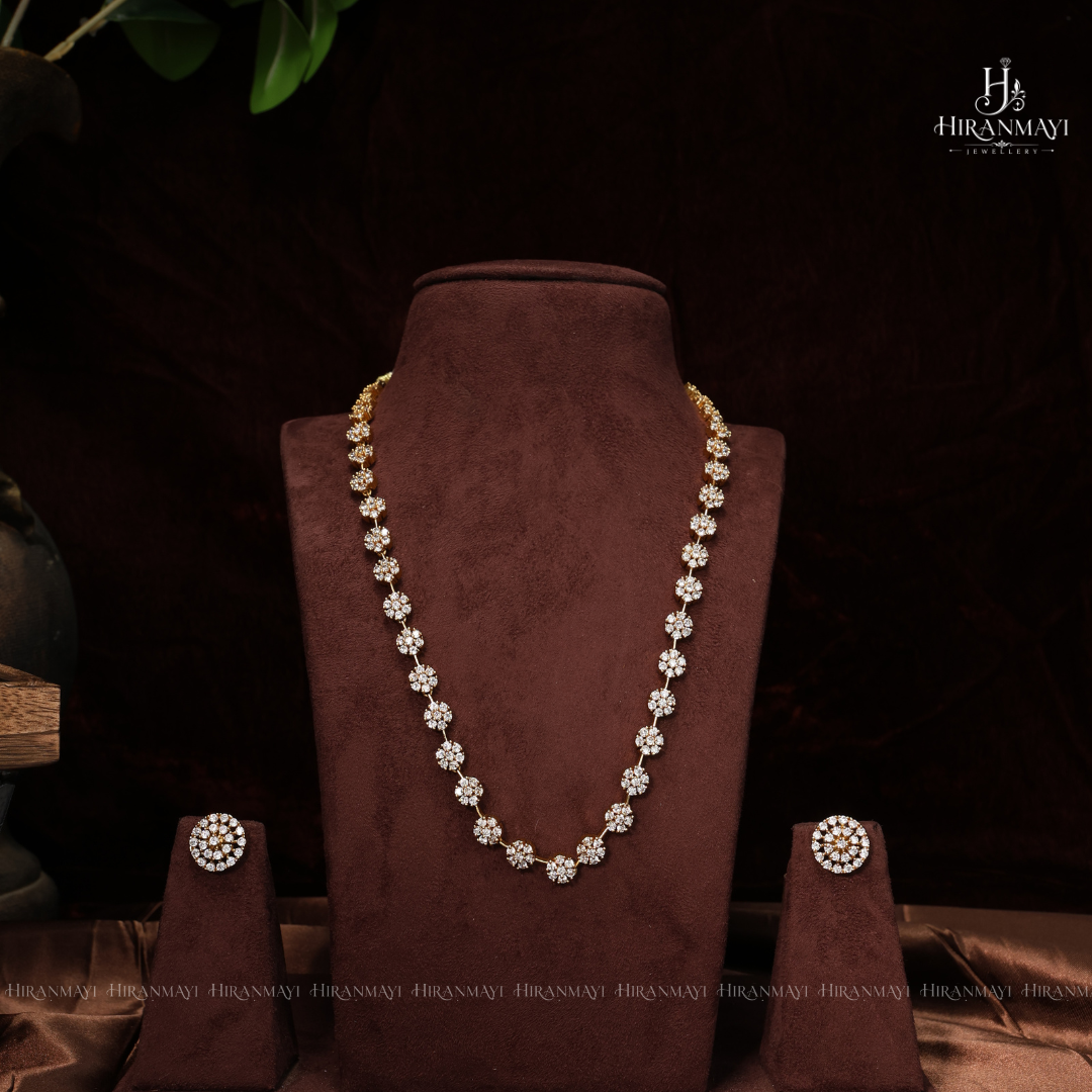 Star stud pattern American diamond long haram