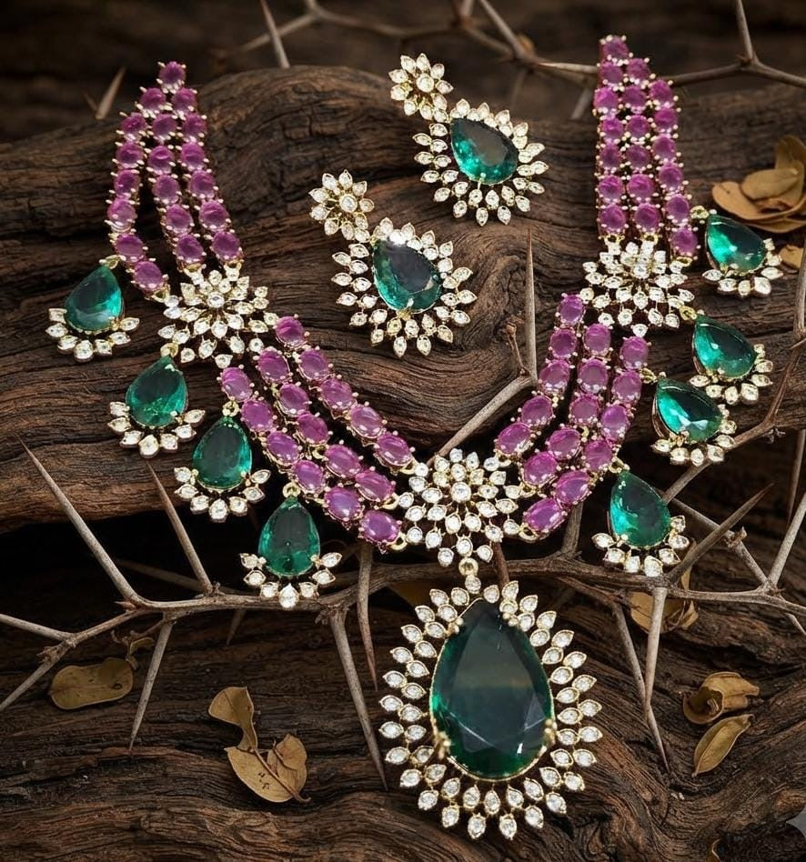 Statement stone necklace with vibrant stones