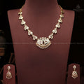 Vintage peacock motif stone necklace