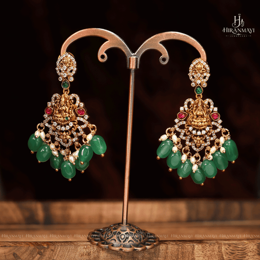 Antique with American diamond and kundan stone studded long haram