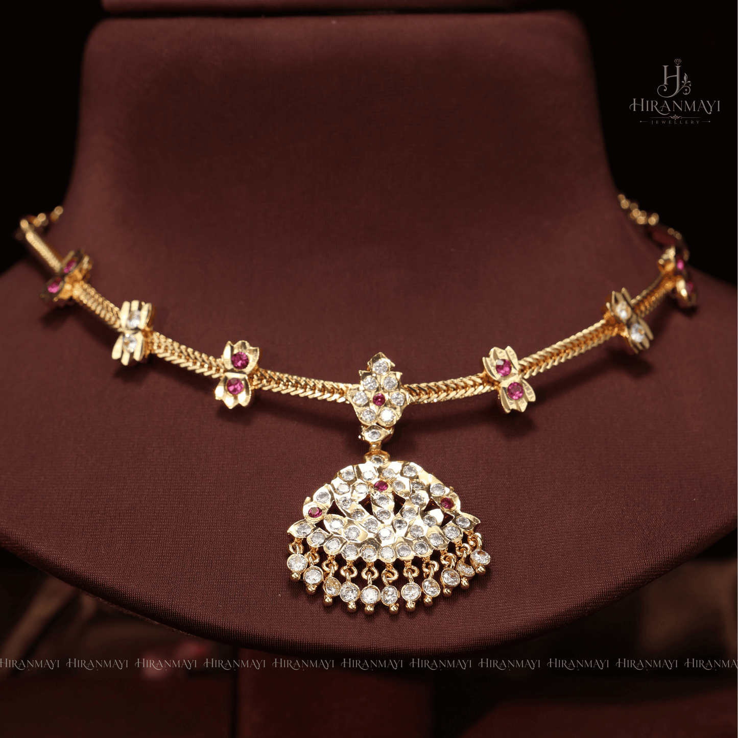 Vintage stone attigai with ruby stone
