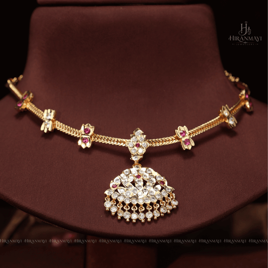 Vintage stone attigai with ruby stone
