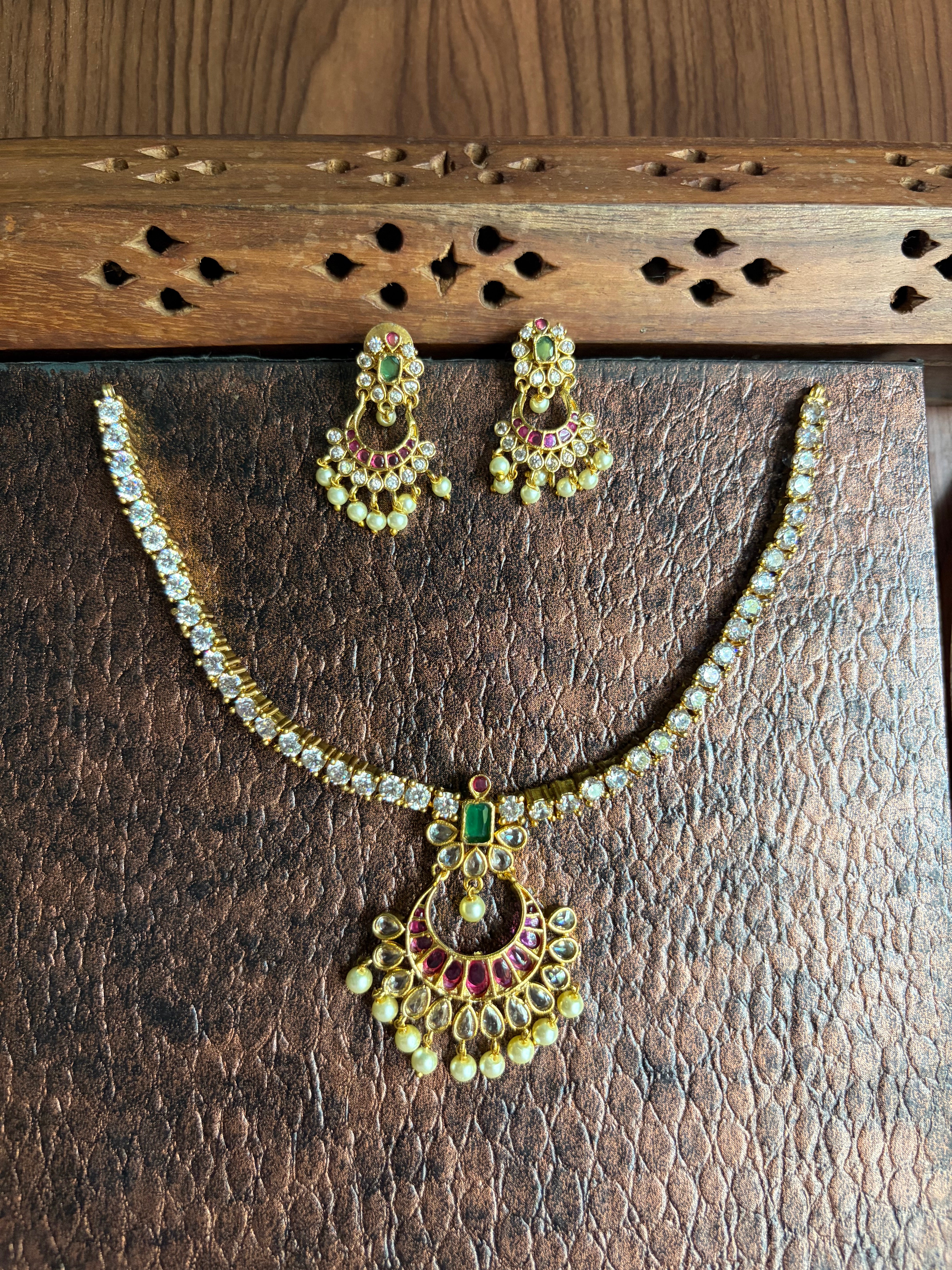 Stone attigai with earrings