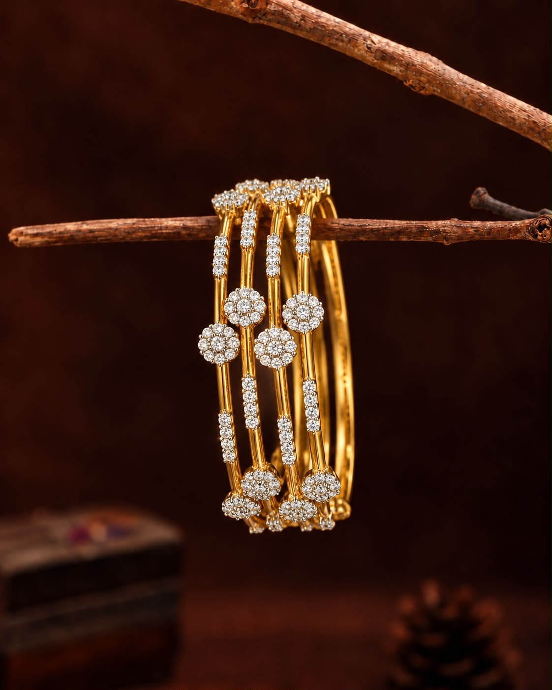 Diamond replica stone bangles