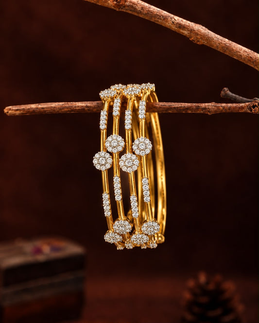 Diamond replica stone bangles