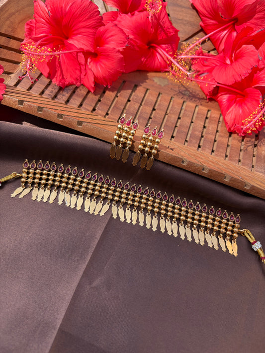Elakkathali Ruby stone necklace
