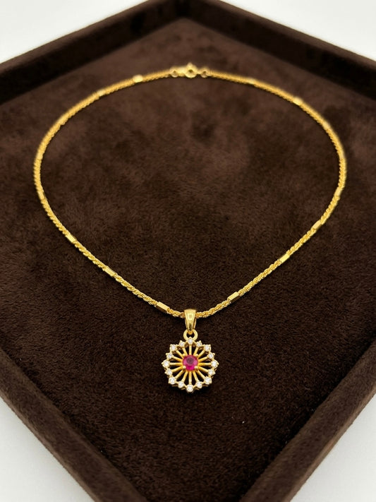Micro gold plated chain with pendant