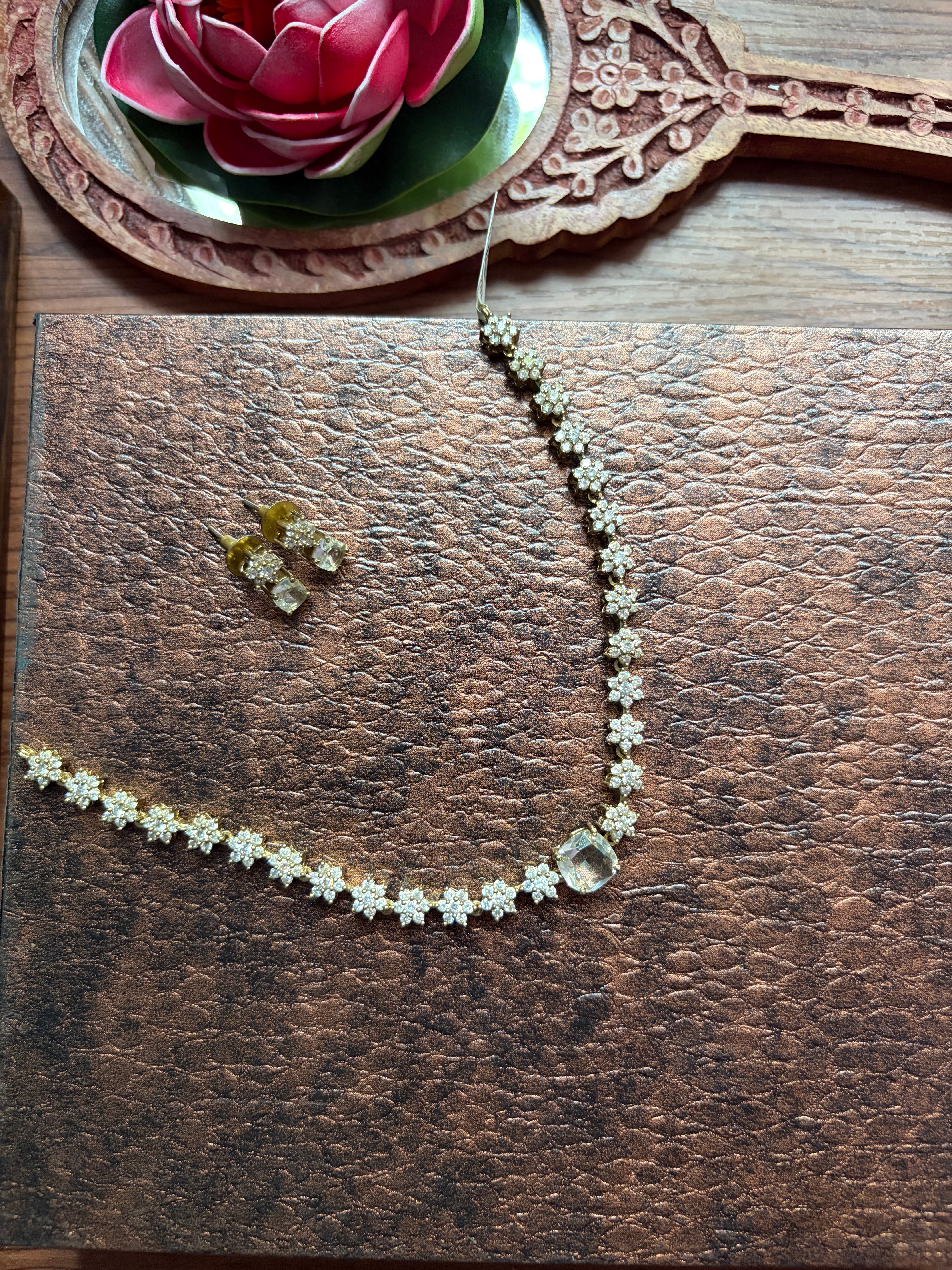 White stone with earrings
