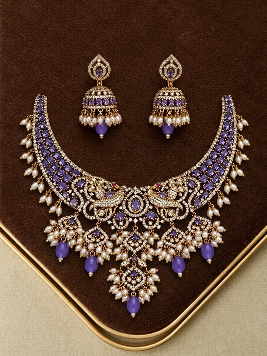 Victorian chocker necklace with jumka