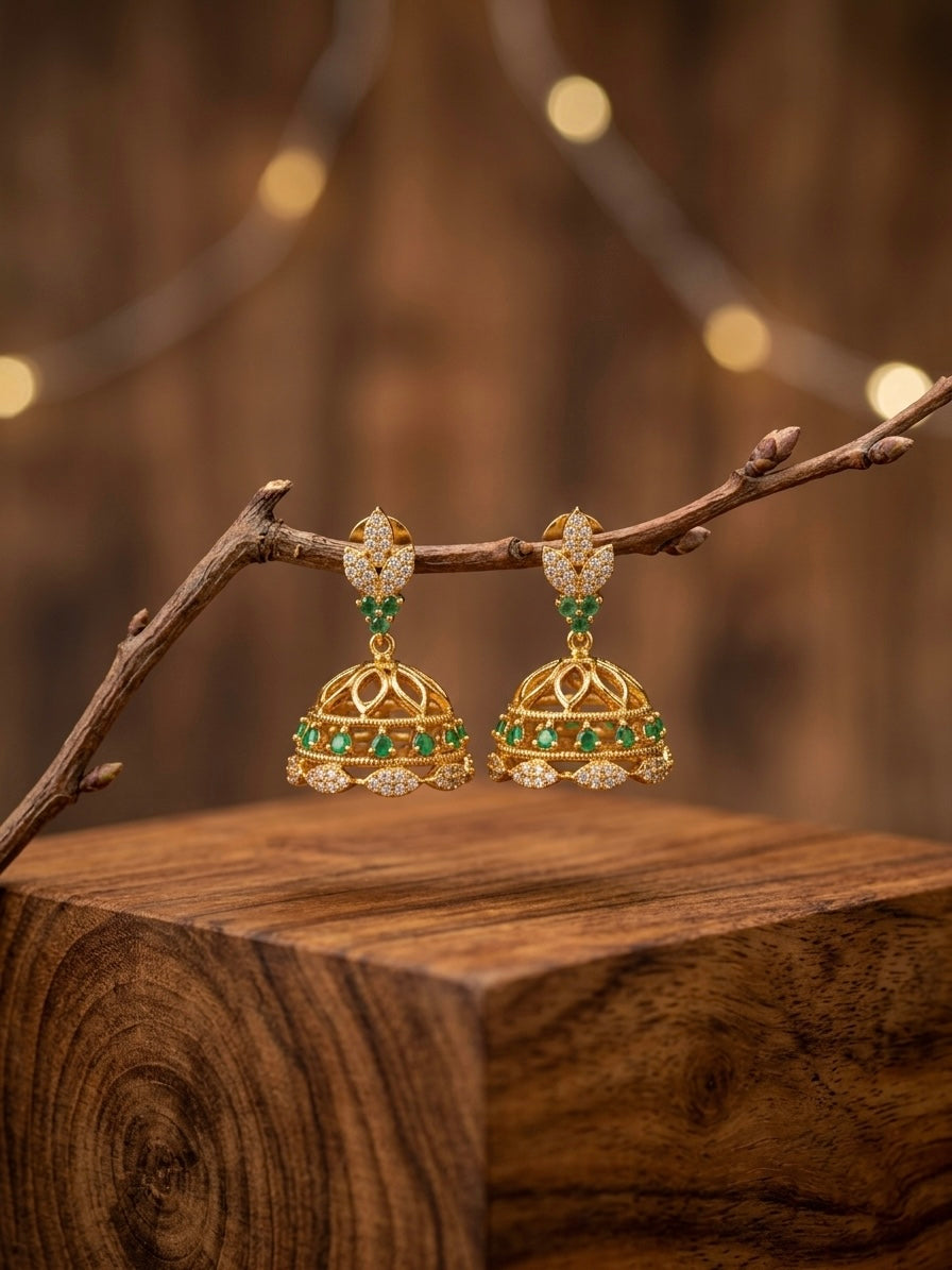 Medium size antique jumka green