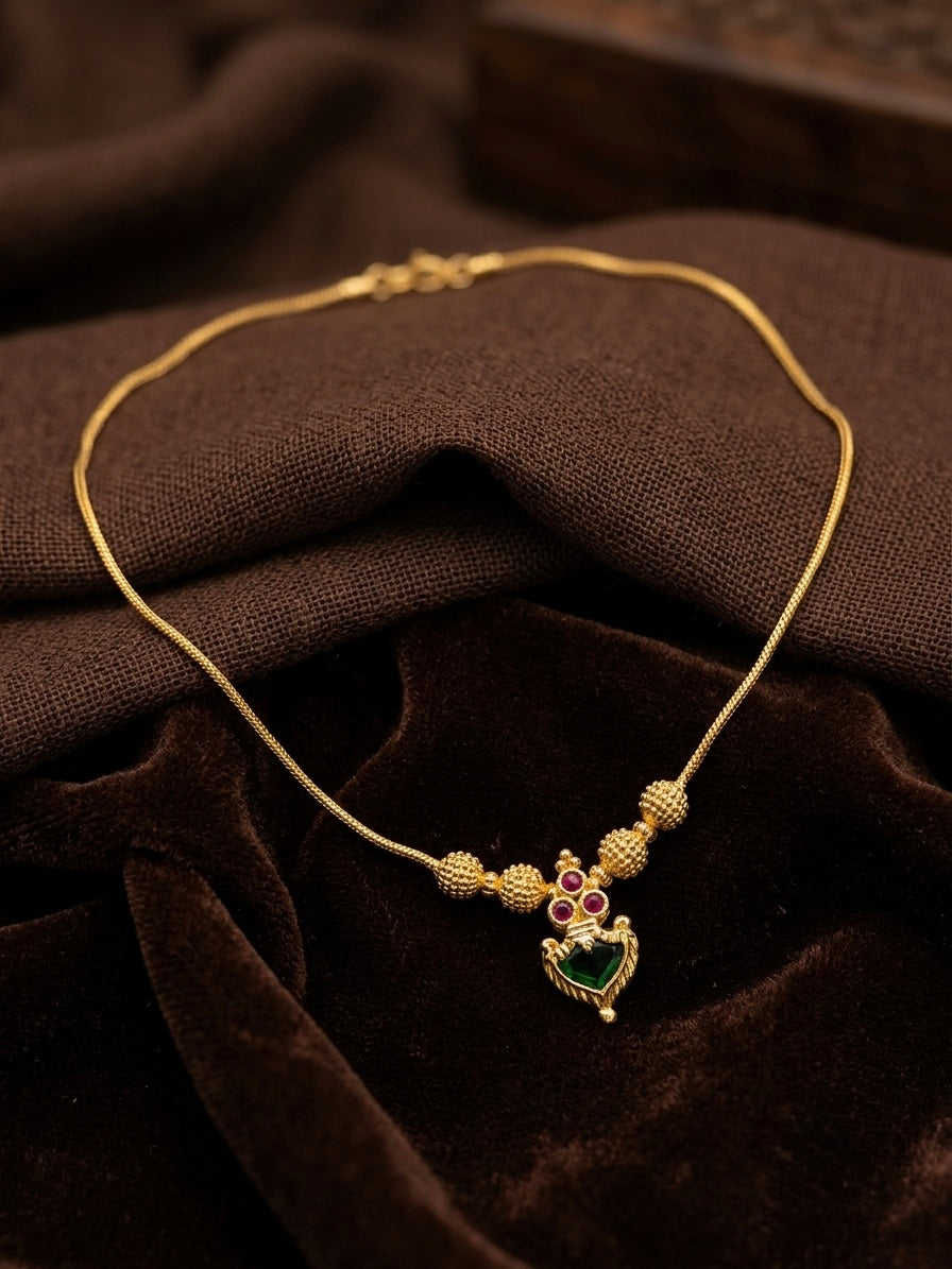 Micro gold plated chain with pendant