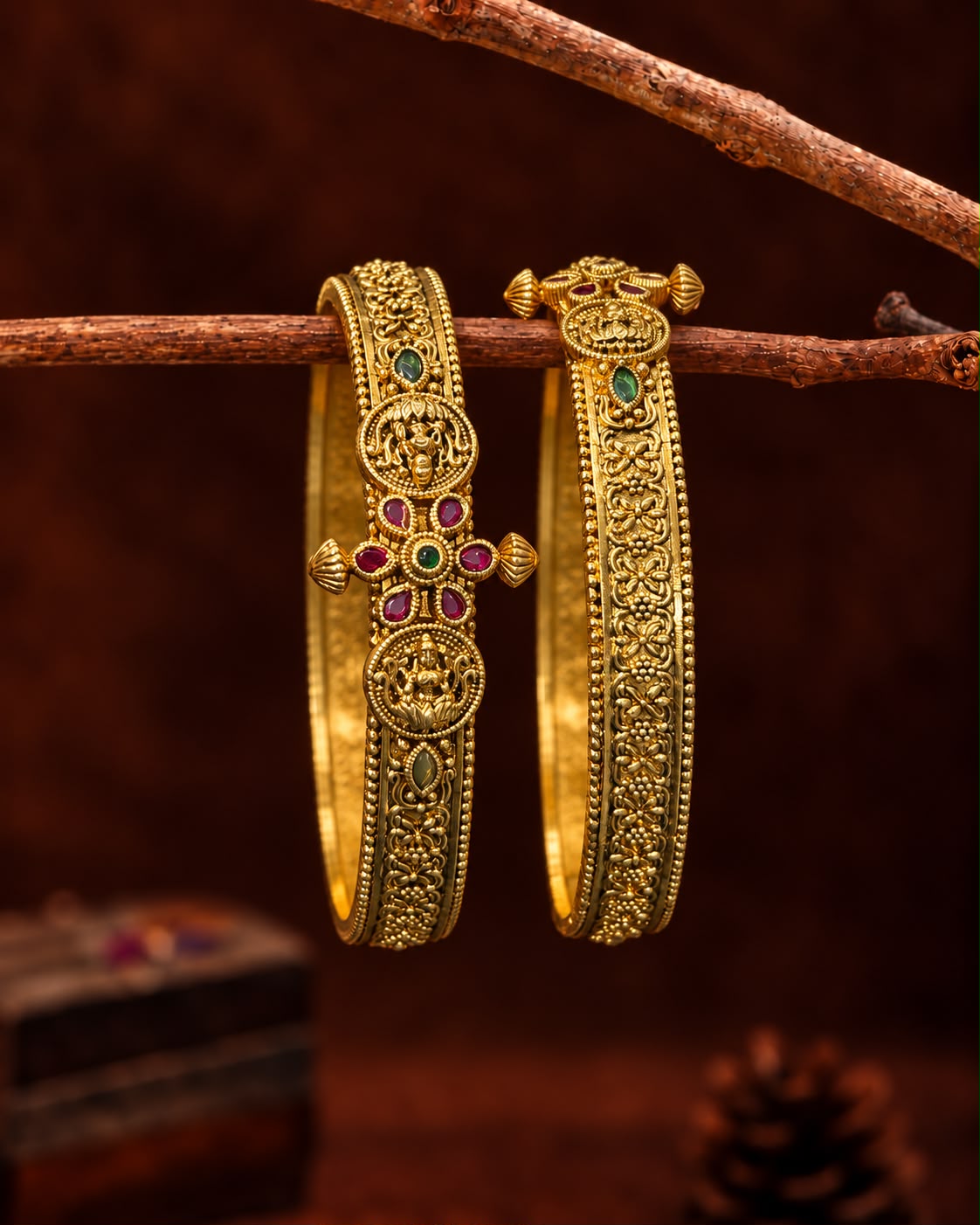 Coin with Lakshmi antique bangles
