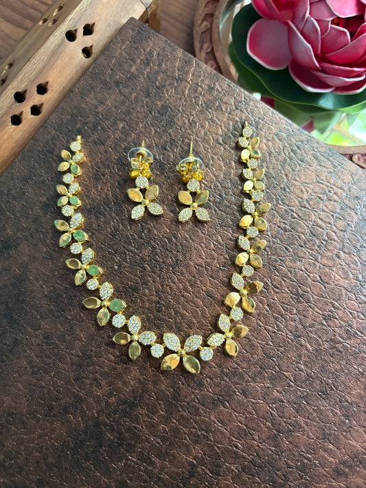 American diamond set flower pattern