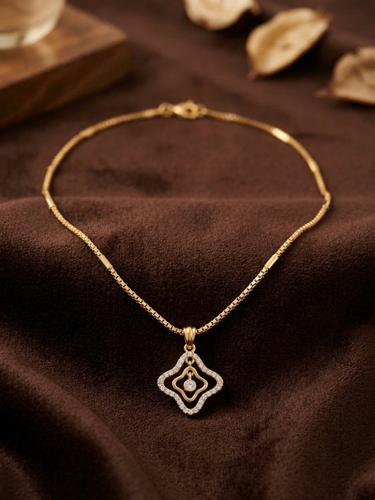 Micro gold plated chain with pendant