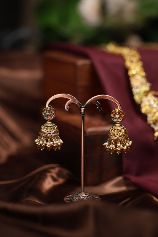 Handpainted lakshmi mottif antique haram
