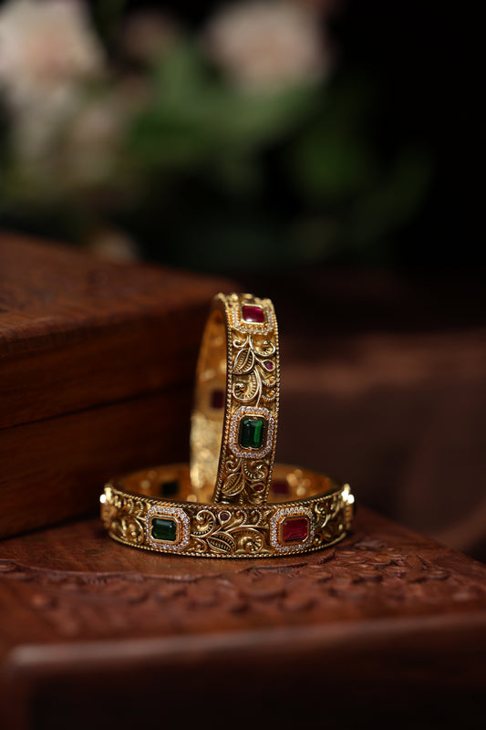 antique ruby emerald cubic Bangles