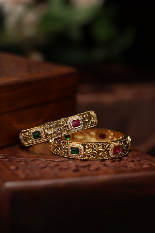antique ruby emerald cubic Bangles