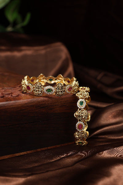 Beautiful Lakshmi motif antique bangles