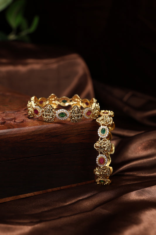 Beautiful Lakshmi motif antique bangles